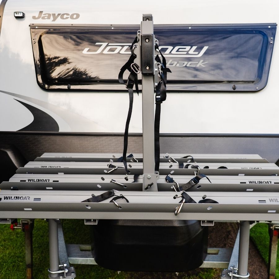 Caravan Rear Rack Freedom 4 Bike Caravan Rack - Drawbar Mount – Wild Boar Bike Racks