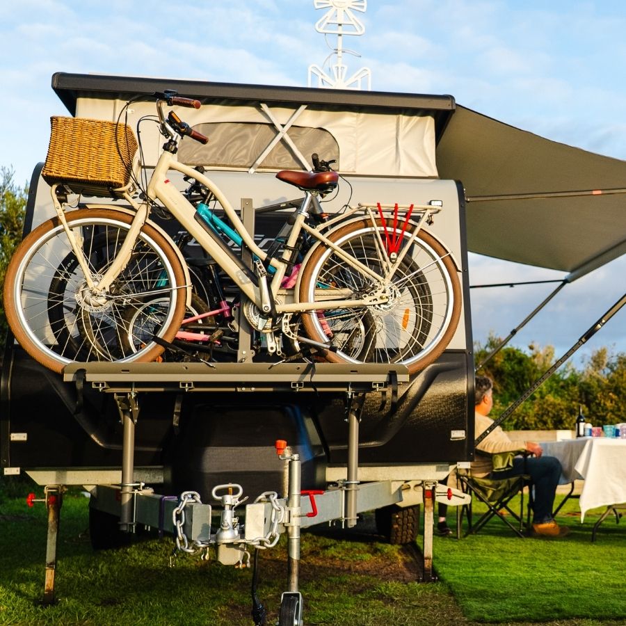 Caravan Rear Rack Freedom 4 Bike Caravan Rack - Drawbar Mount – Wild Boar Bike Racks