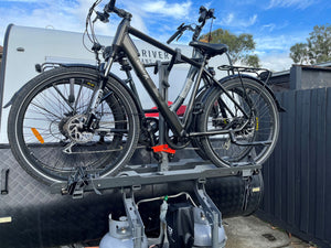 Caravan Bike Rack Rear Freedom 2 Bike Caravan Rack - Drawbar Mount – Wild Boar Bike Racks